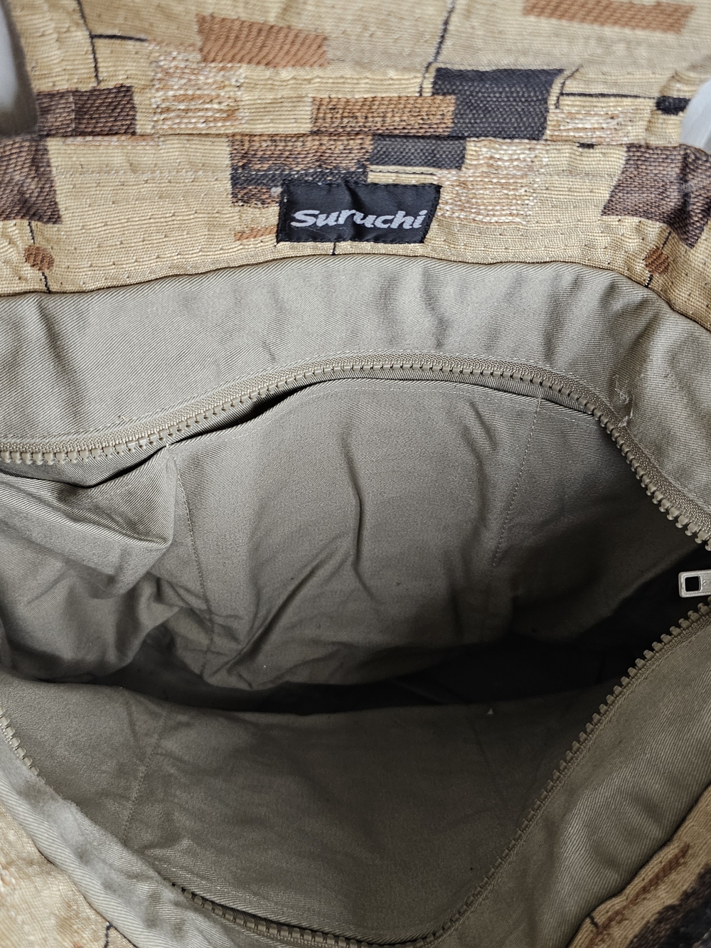 Suruchi Geometric Tote in Brown & Tan OS - Picture 14 of 15
